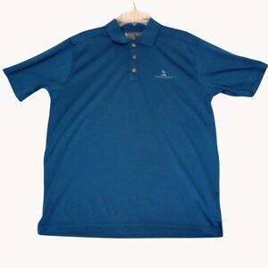 Pebble Beach Polo Golf Shirt Mens L Performance Fit Embroidered Logo Blue